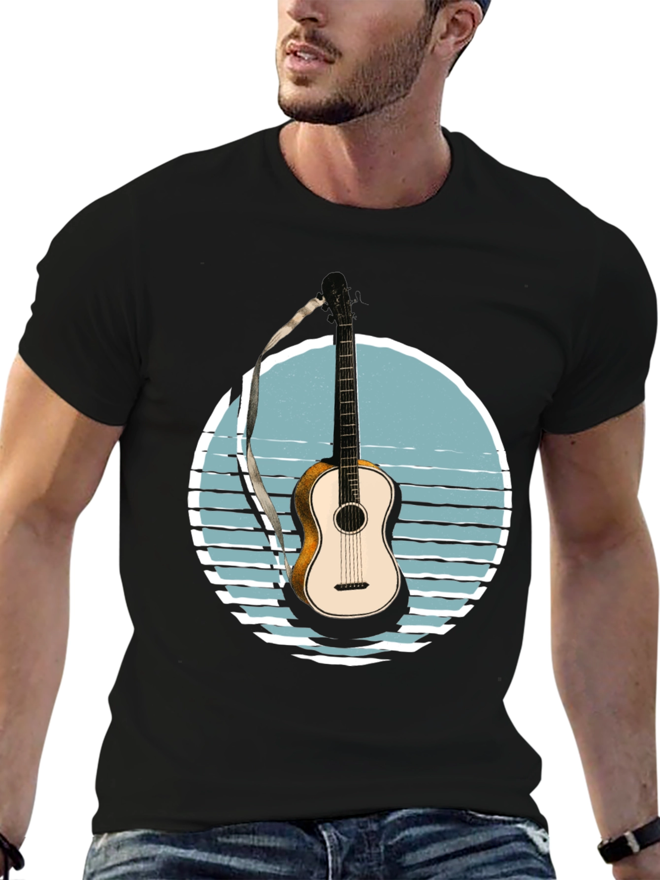 Guitar Sunset Graphic T-Shirt