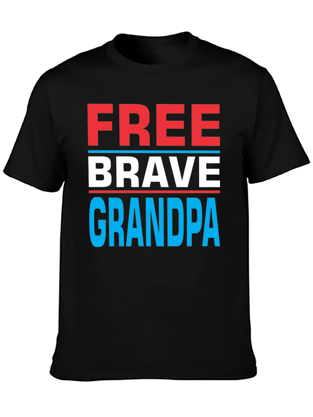 Free Brave Grandpa Graphic T-Shirt - Patriotic Design