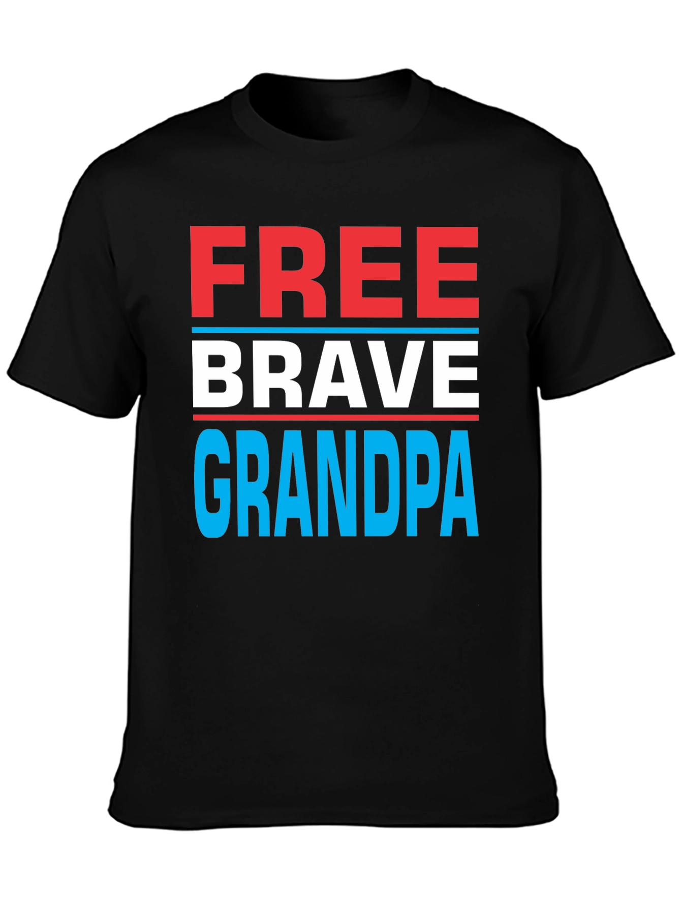Free Brave Grandpa Graphic T-Shirt - Patriotic Design