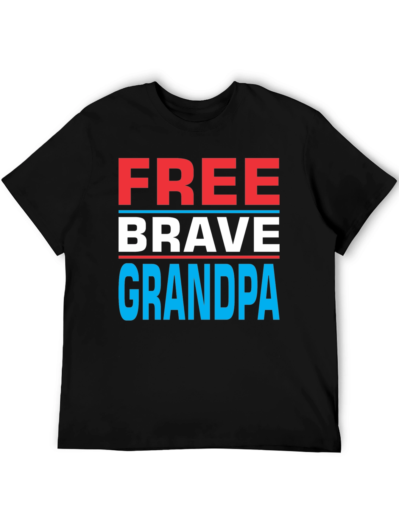 Free Brave Grandpa Graphic T-Shirt - Patriotic Design