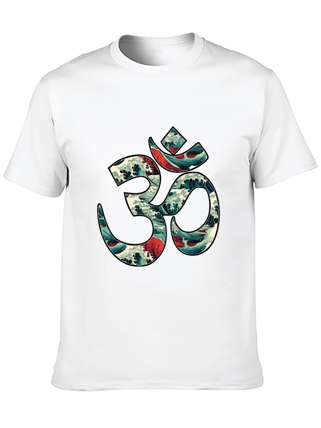 Om Wave Art Graphic Tee - Stylish Black T-Shirt