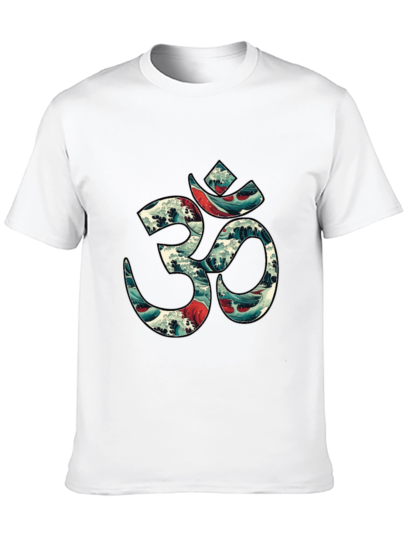 Om Wave Art Graphic Tee - Stylish Black T-Shirt