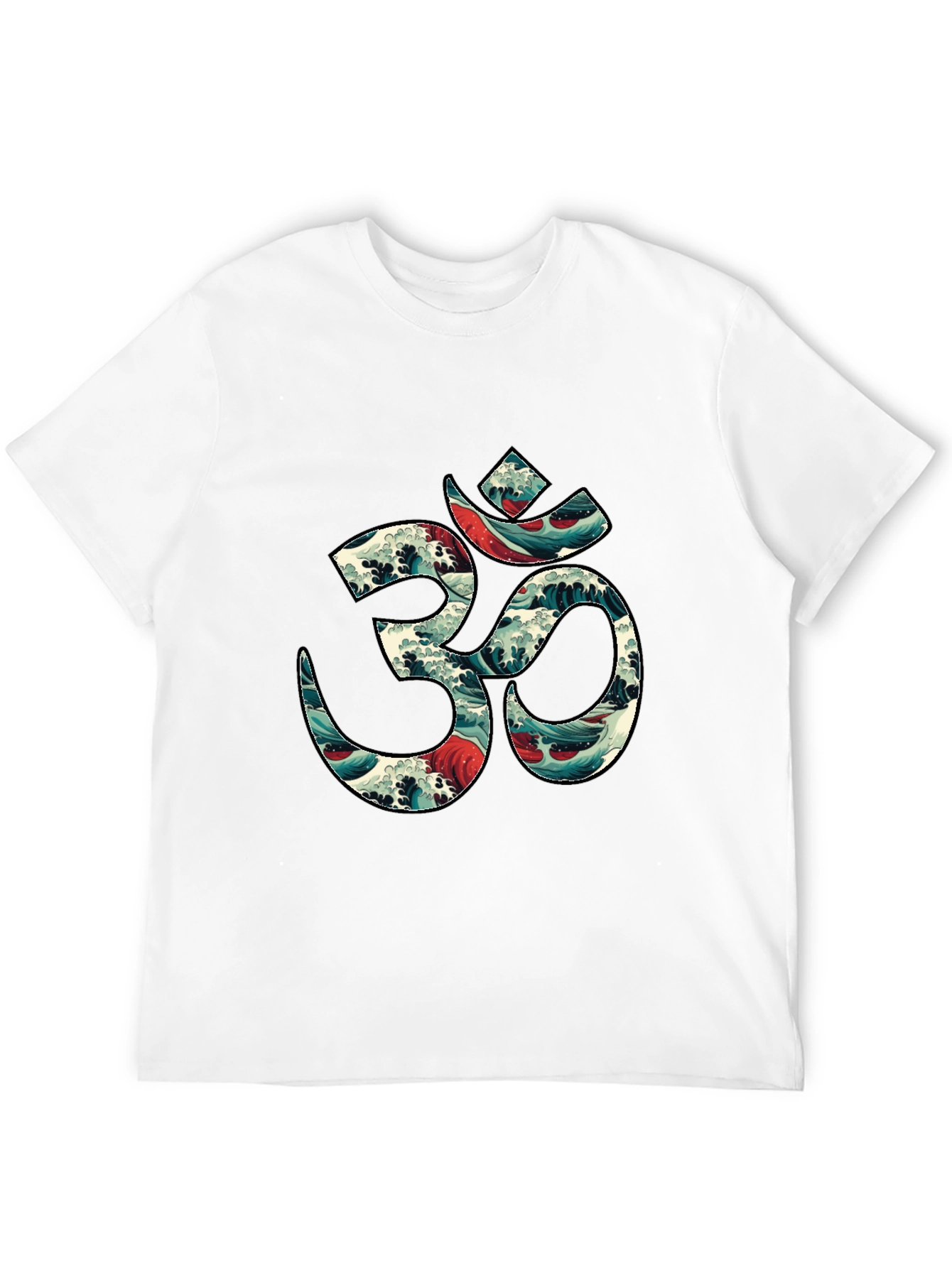 Om Wave Art Graphic Tee - Stylish Black T-Shirt