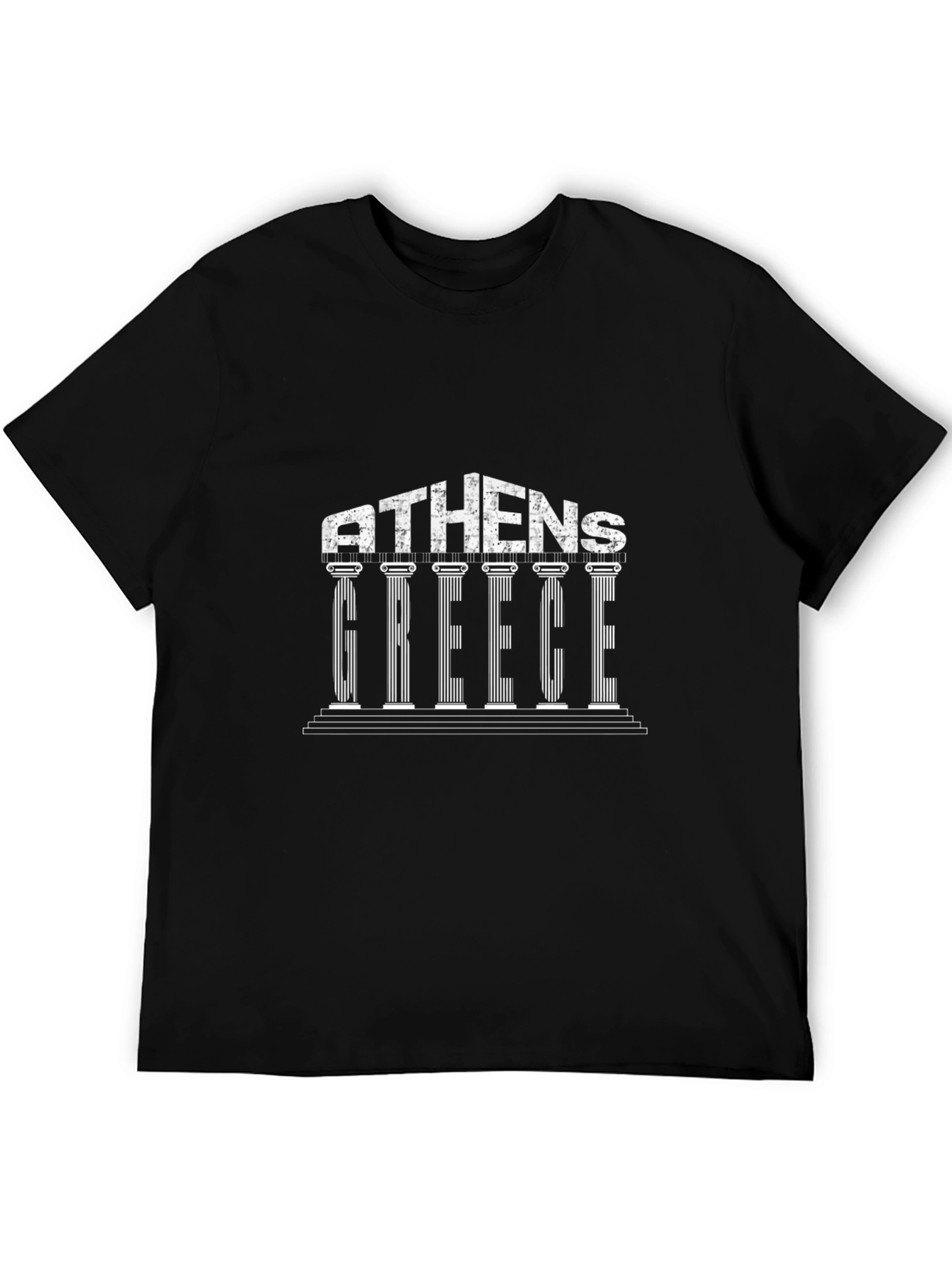 Athens Greece Graphic Tee - Black Cotton T-Shirt