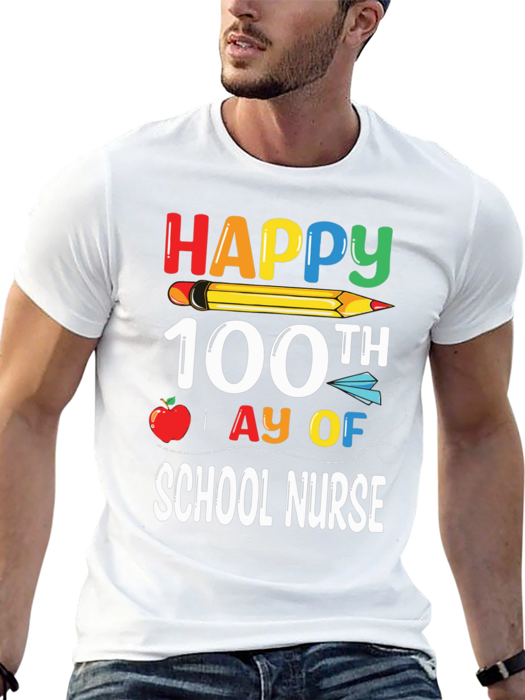 Happy 100th Day of School Nurse T-Shirt