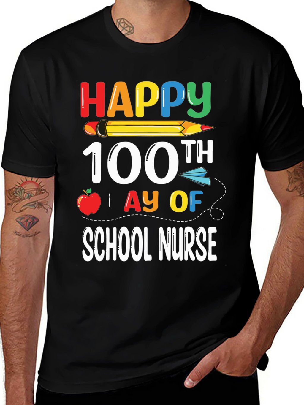 Happy 100th Day of School Nurse T-Shirt