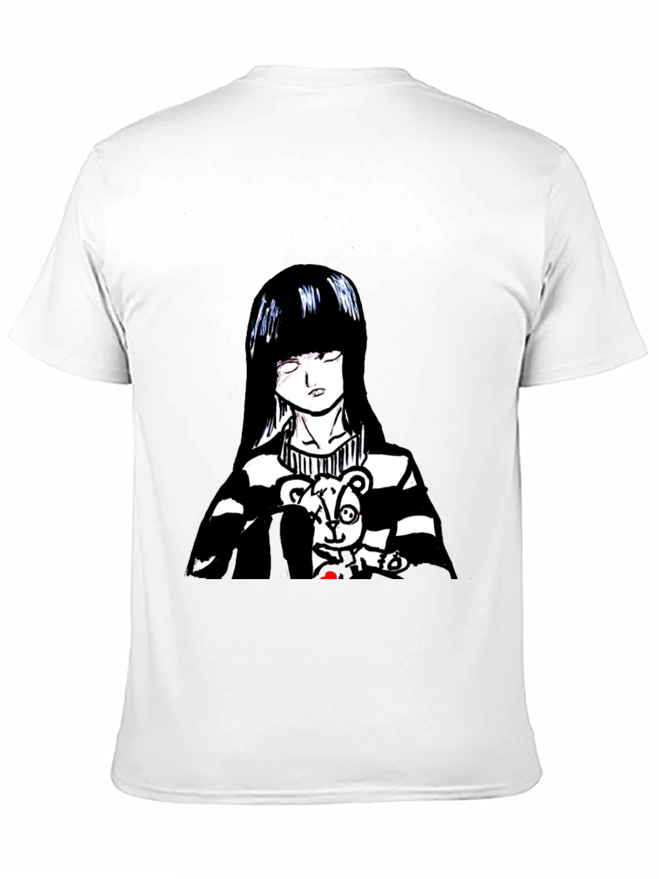 Anime Girl Graphic Tee - Black