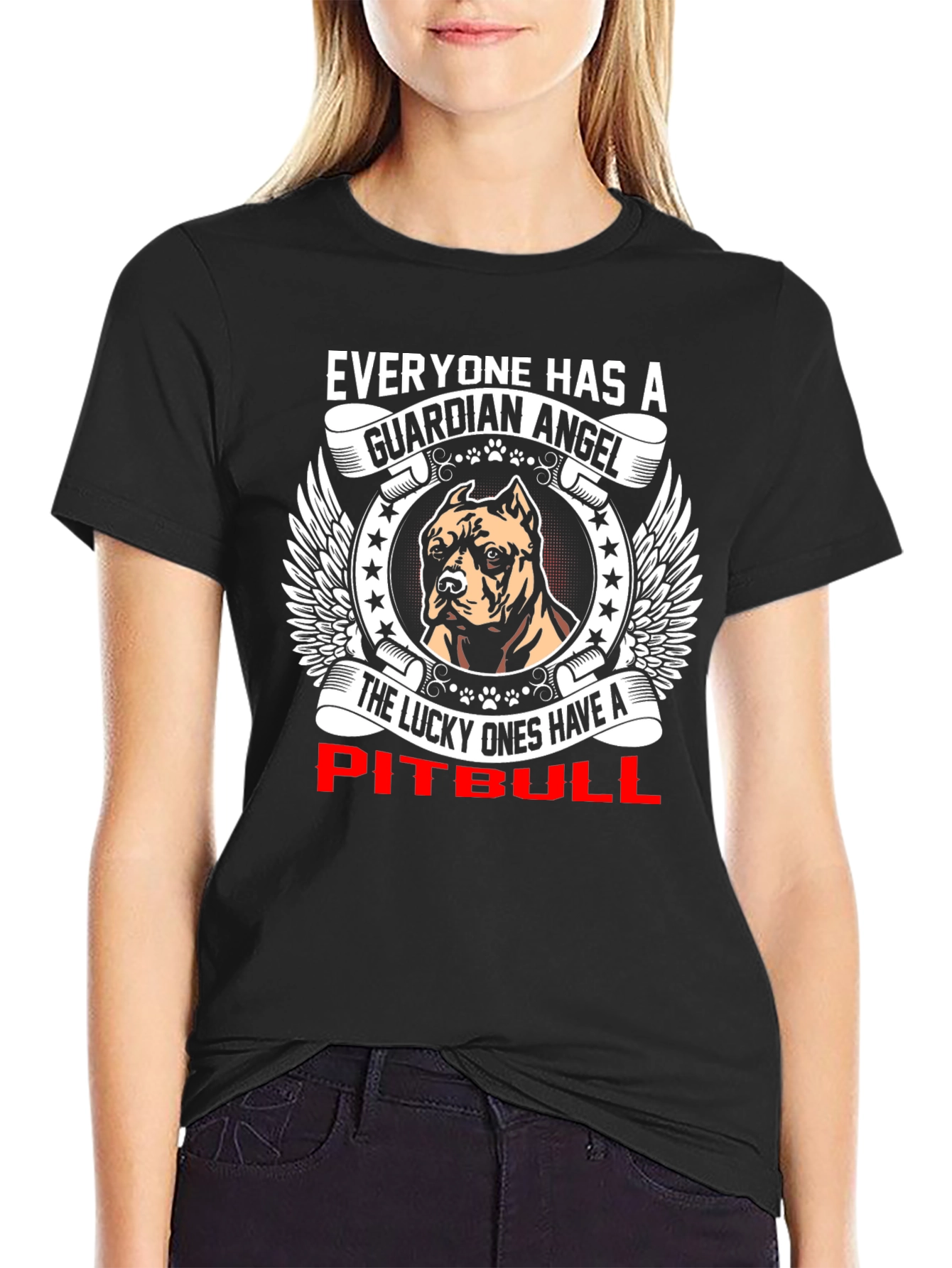 Guardian Angel Pitbull T-Shirt - Lucky Ones