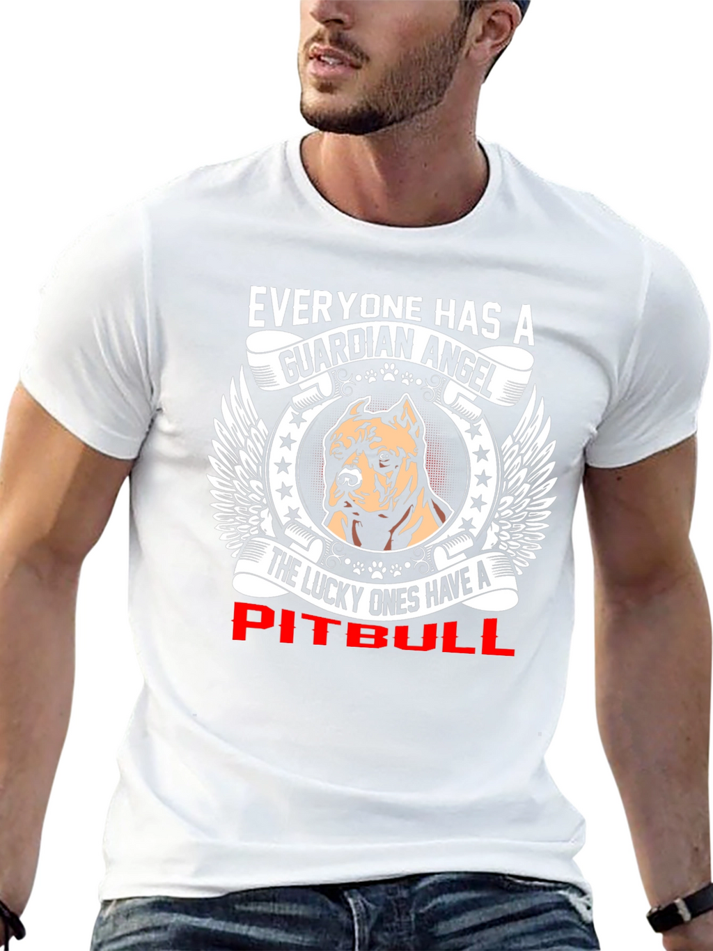 Guardian Angel Pitbull T-Shirt - Lucky Ones