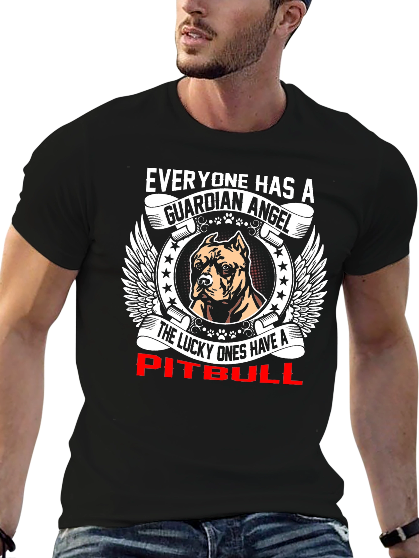Guardian Angel Pitbull T-Shirt - Lucky Ones