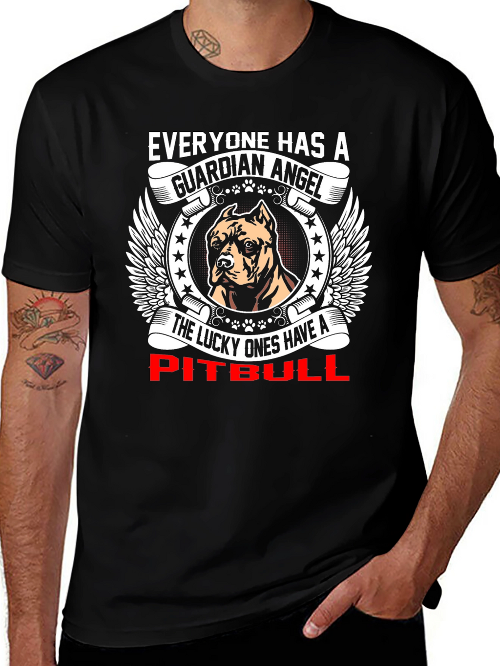 Guardian Angel Pitbull T-Shirt - Lucky Ones