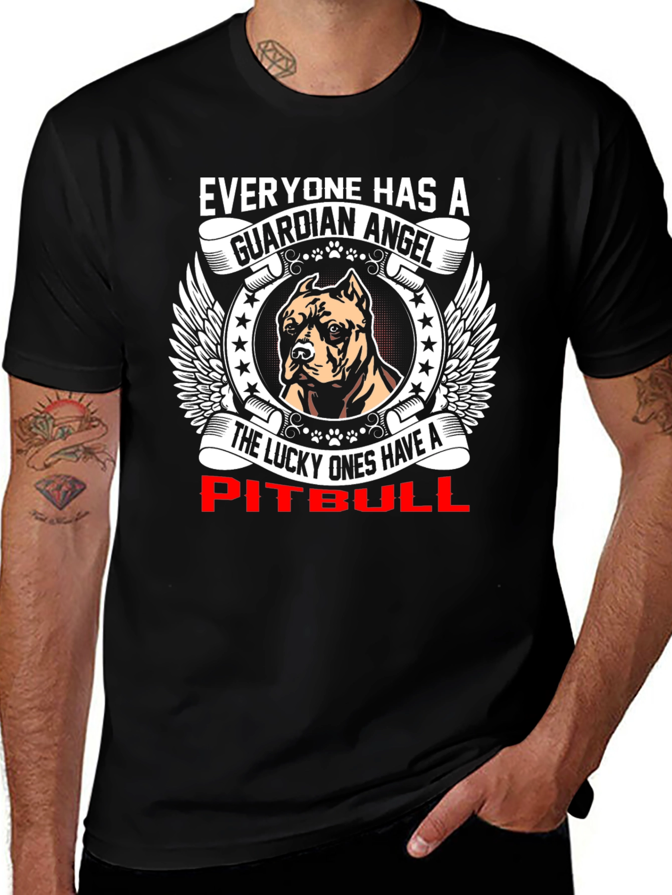Guardian Angel Pitbull T-Shirt - Lucky Ones