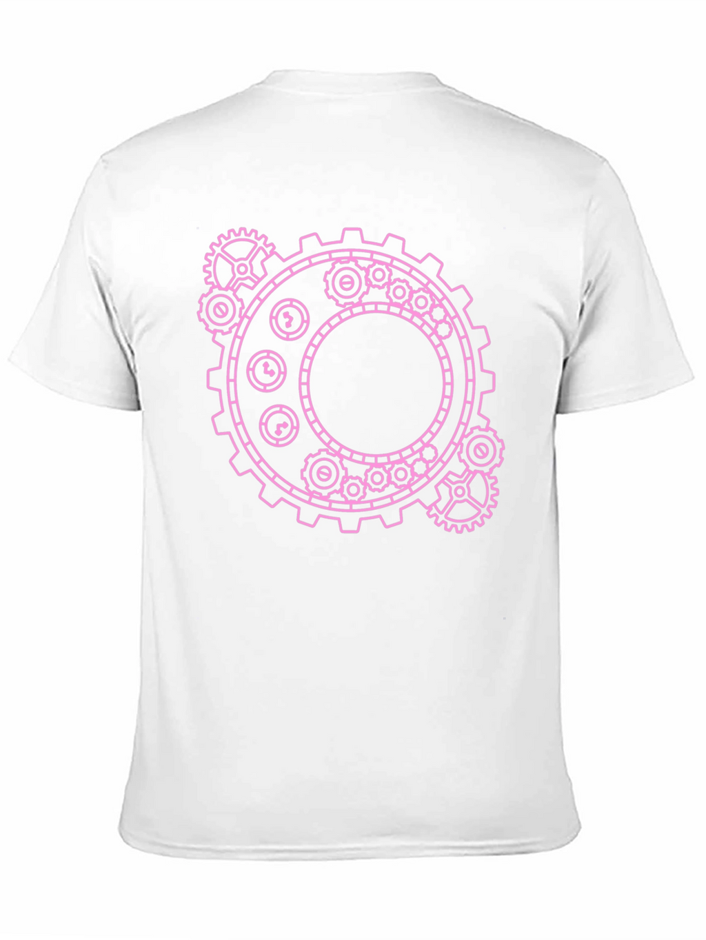 Steampunk Gear Graphic Tee - Pink on Black