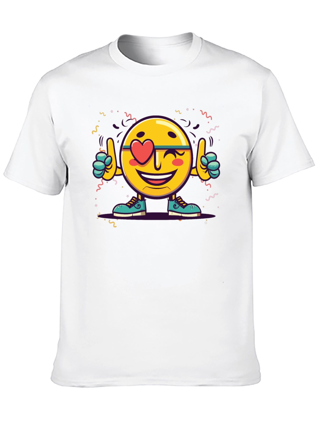 Emoji Love Heart Wink Graphic Tee - Black