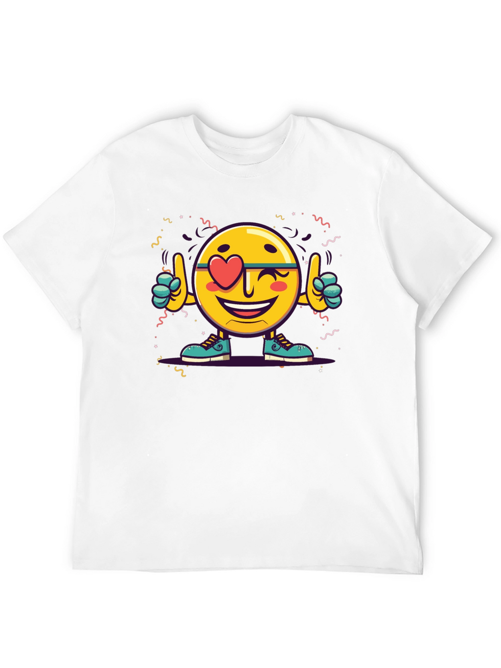 Emoji Love Heart Wink Graphic Tee - Black
