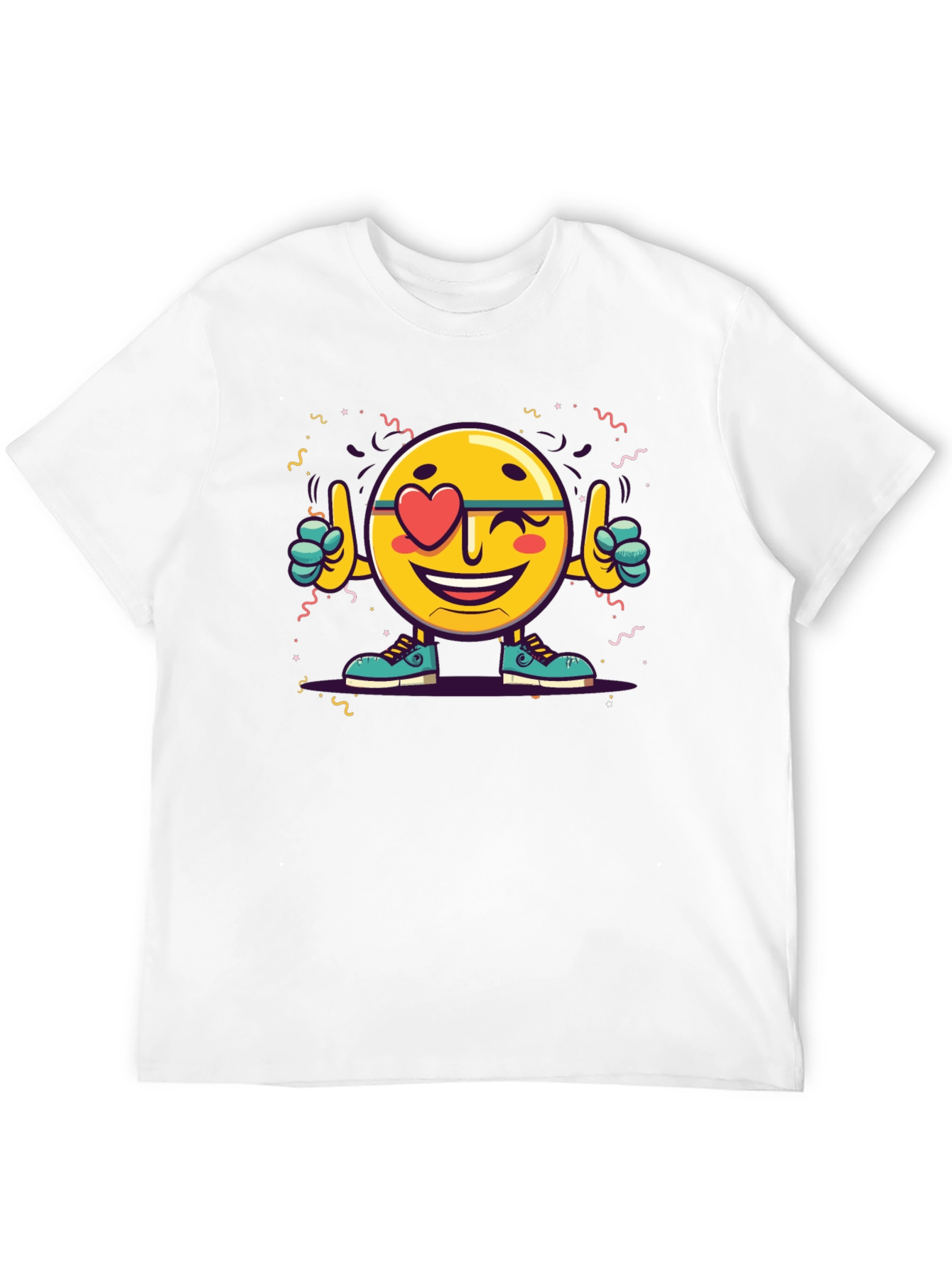 Emoji Love Heart Wink Graphic Tee - Black