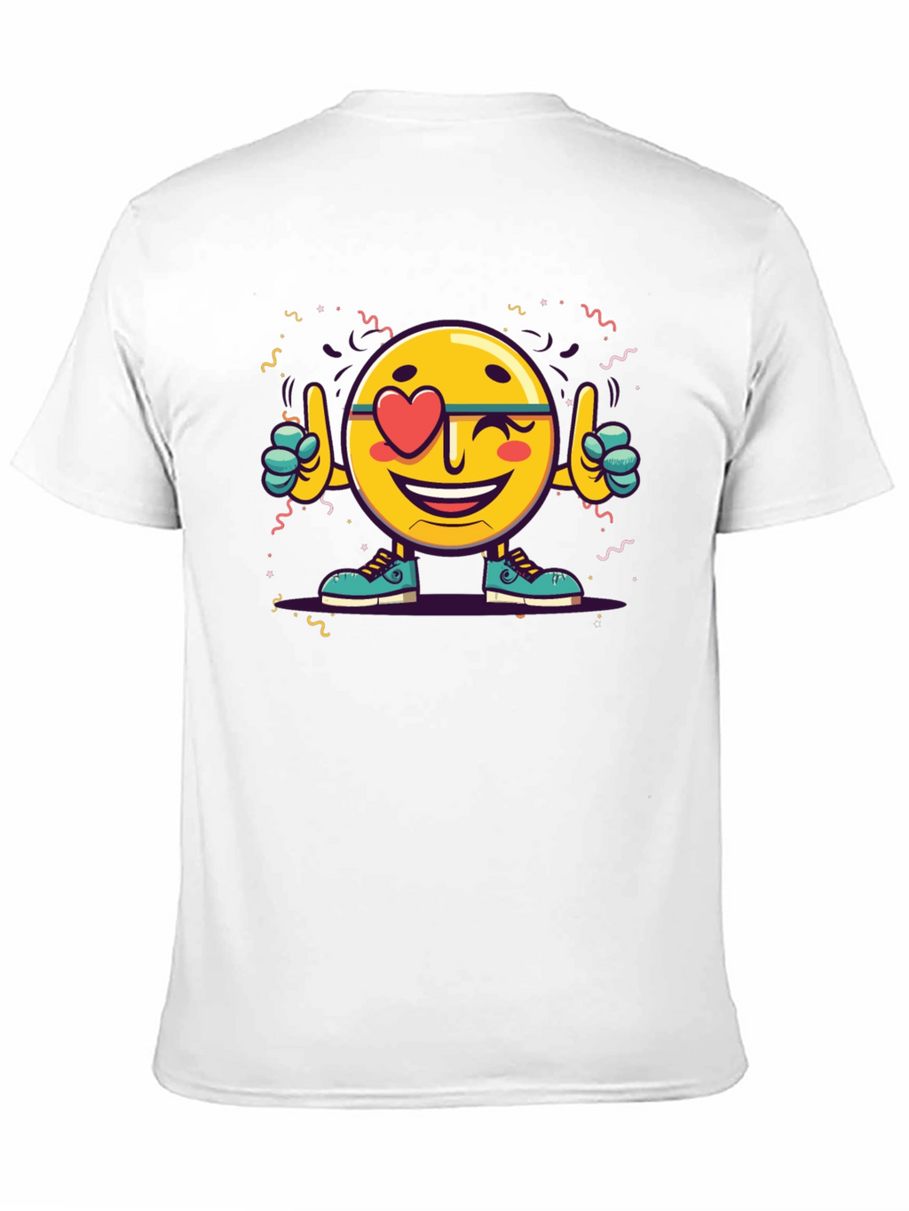 Emoji Love Heart Wink Graphic Tee - Black