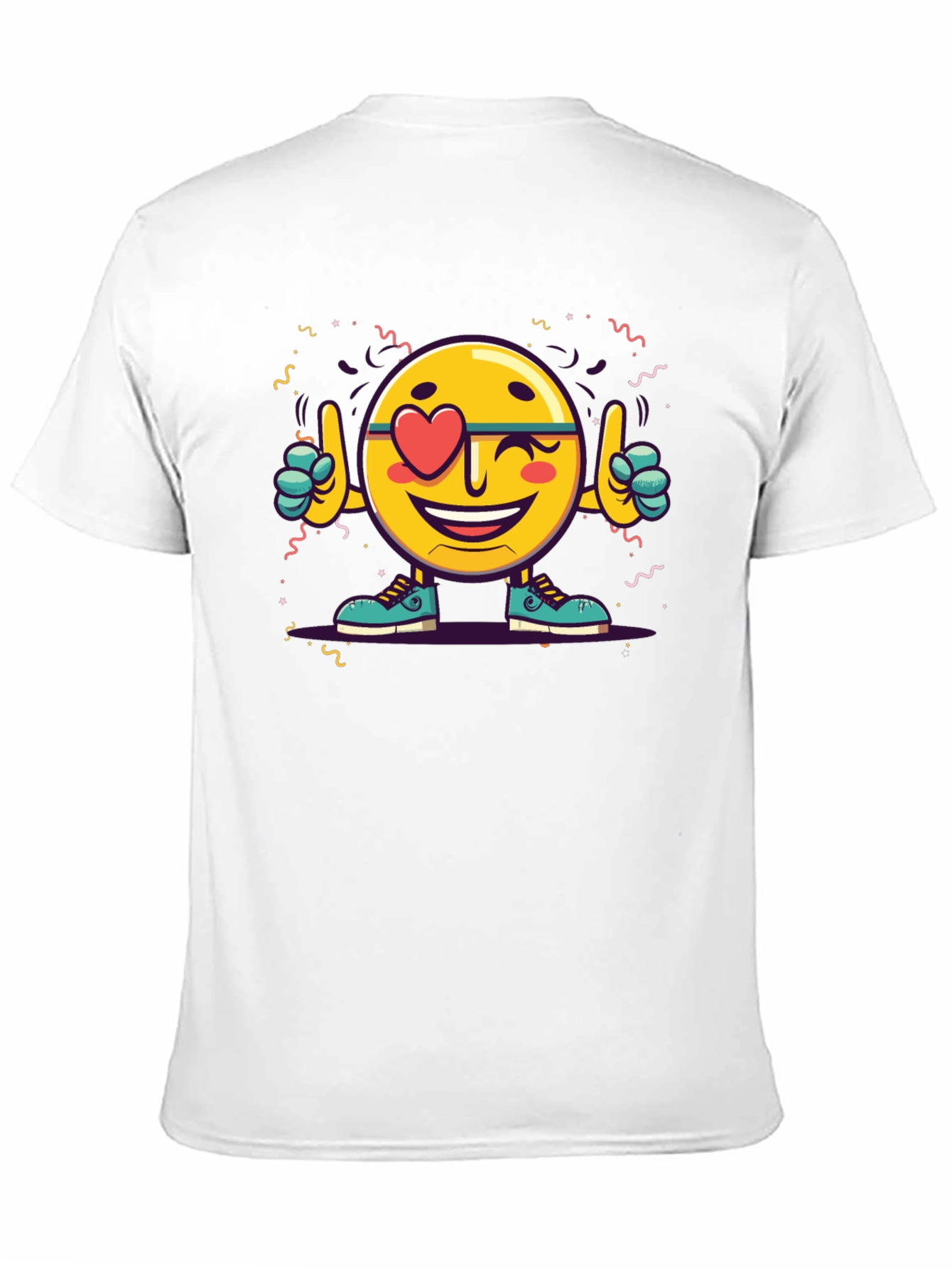 Emoji Love Heart Wink Graphic Tee - Black