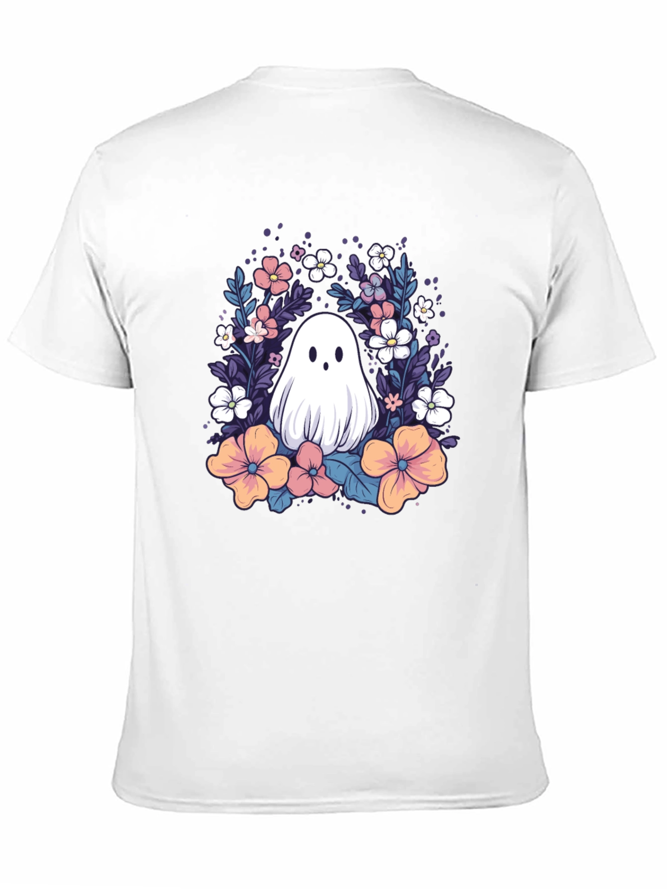 Floral Ghost Graphic Tee - Cute Halloween Shirt