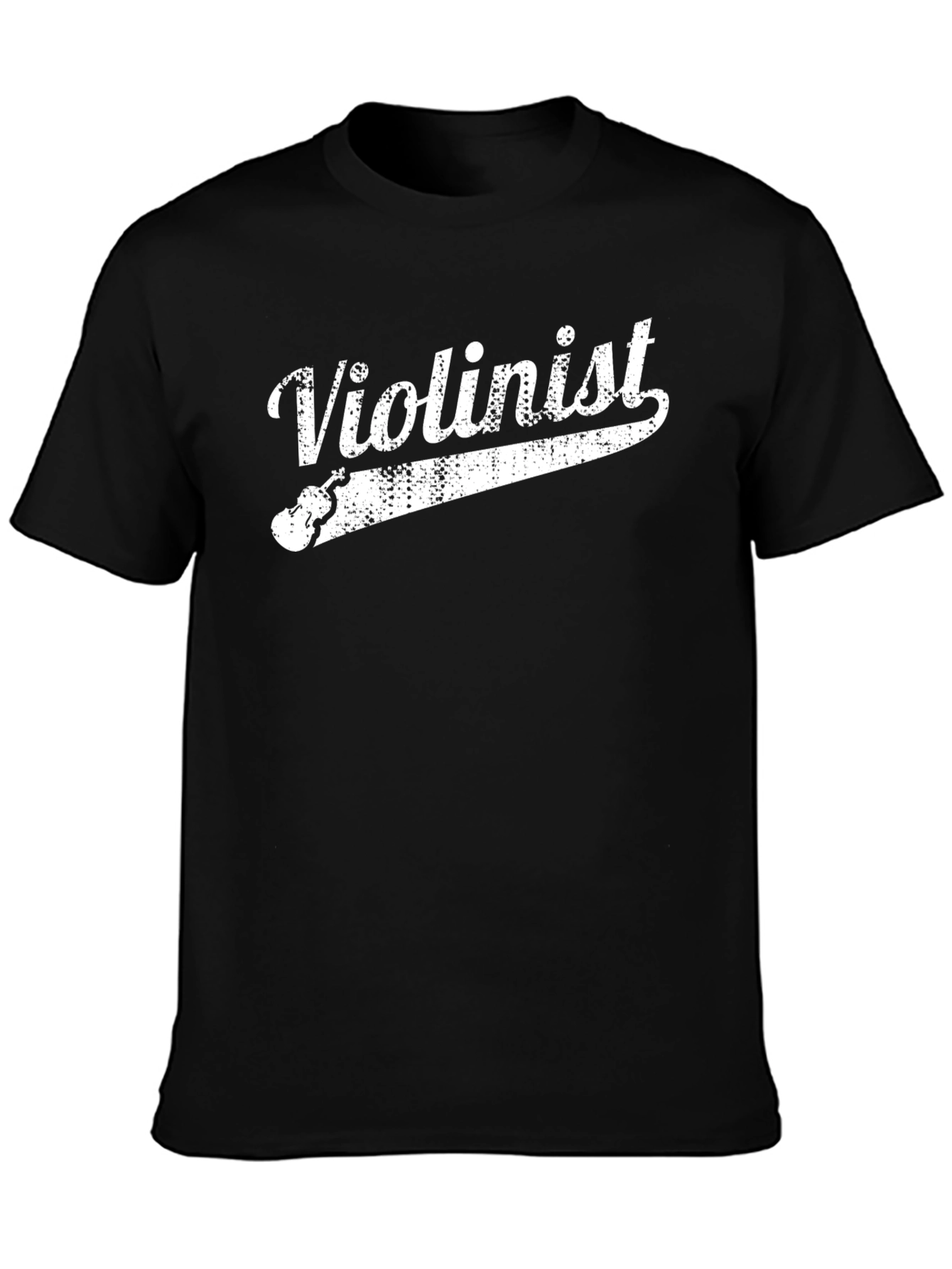 Violinist Graphic T-Shirt - Black Crew Neck Tee