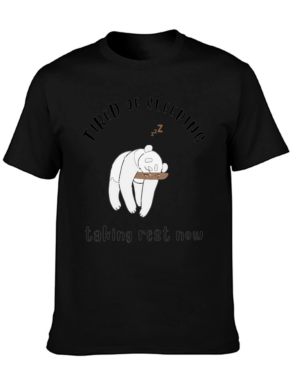 Tired Panda Graphic Tee - Mens Black T-Shirt