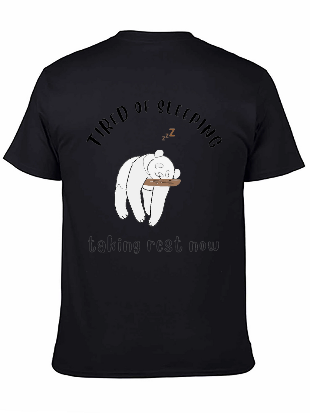 Tired Panda Graphic Tee - Mens Black T-Shirt