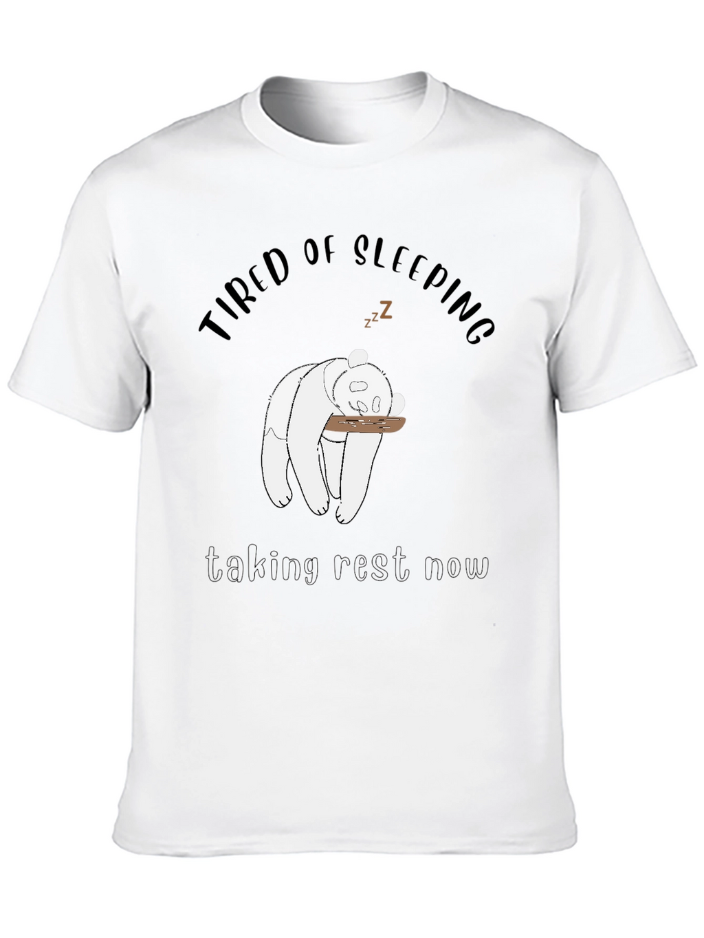 Tired Panda Graphic Tee - Mens Black T-Shirt