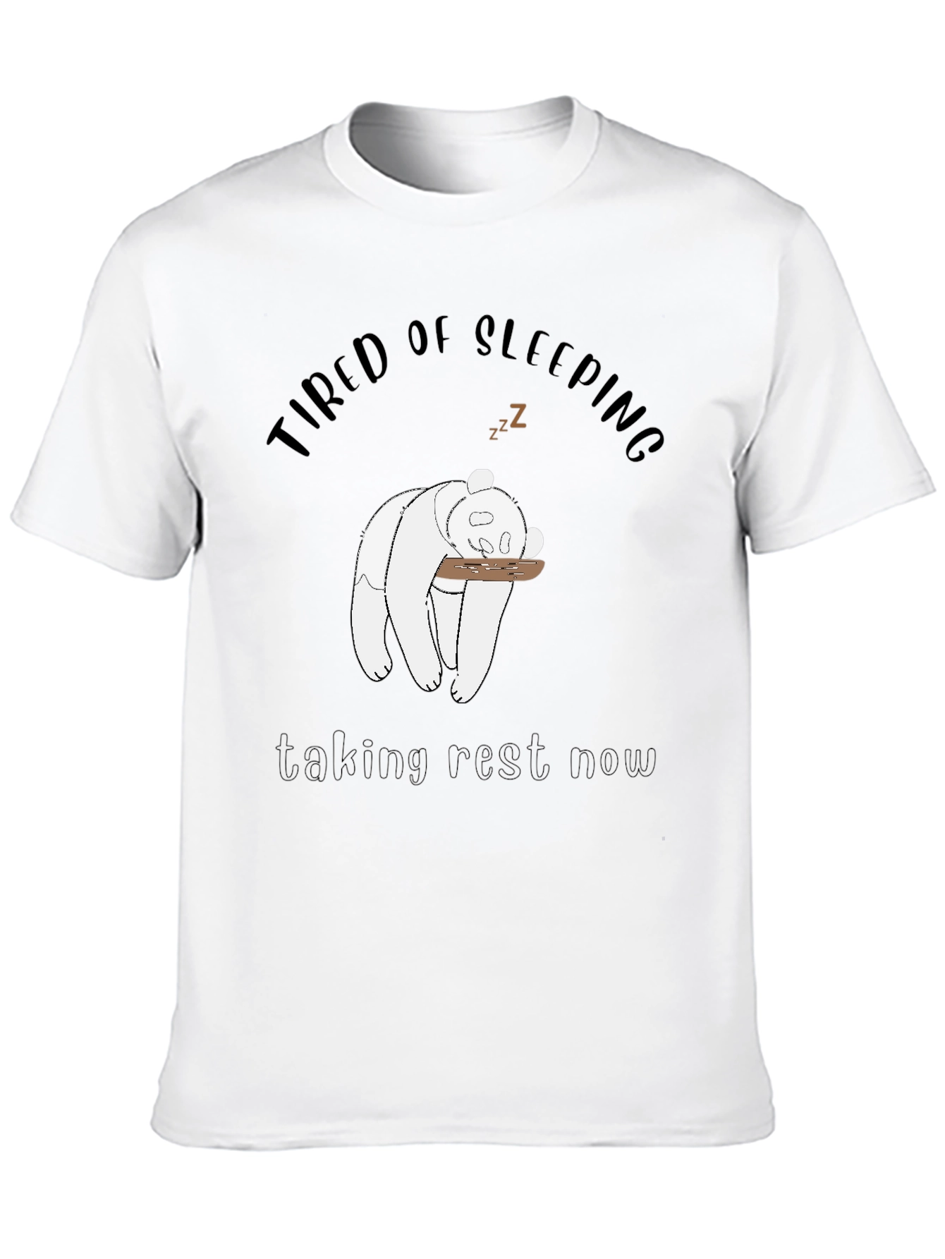 Tired Panda Graphic Tee - Mens Black T-Shirt