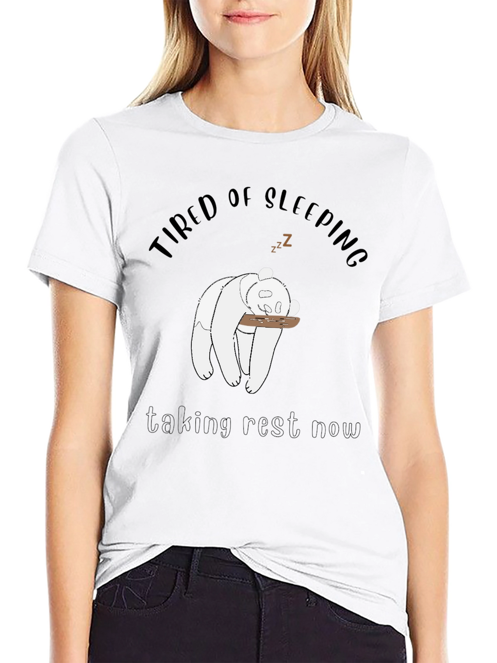 Tired Panda Graphic Tee - Mens Black T-Shirt