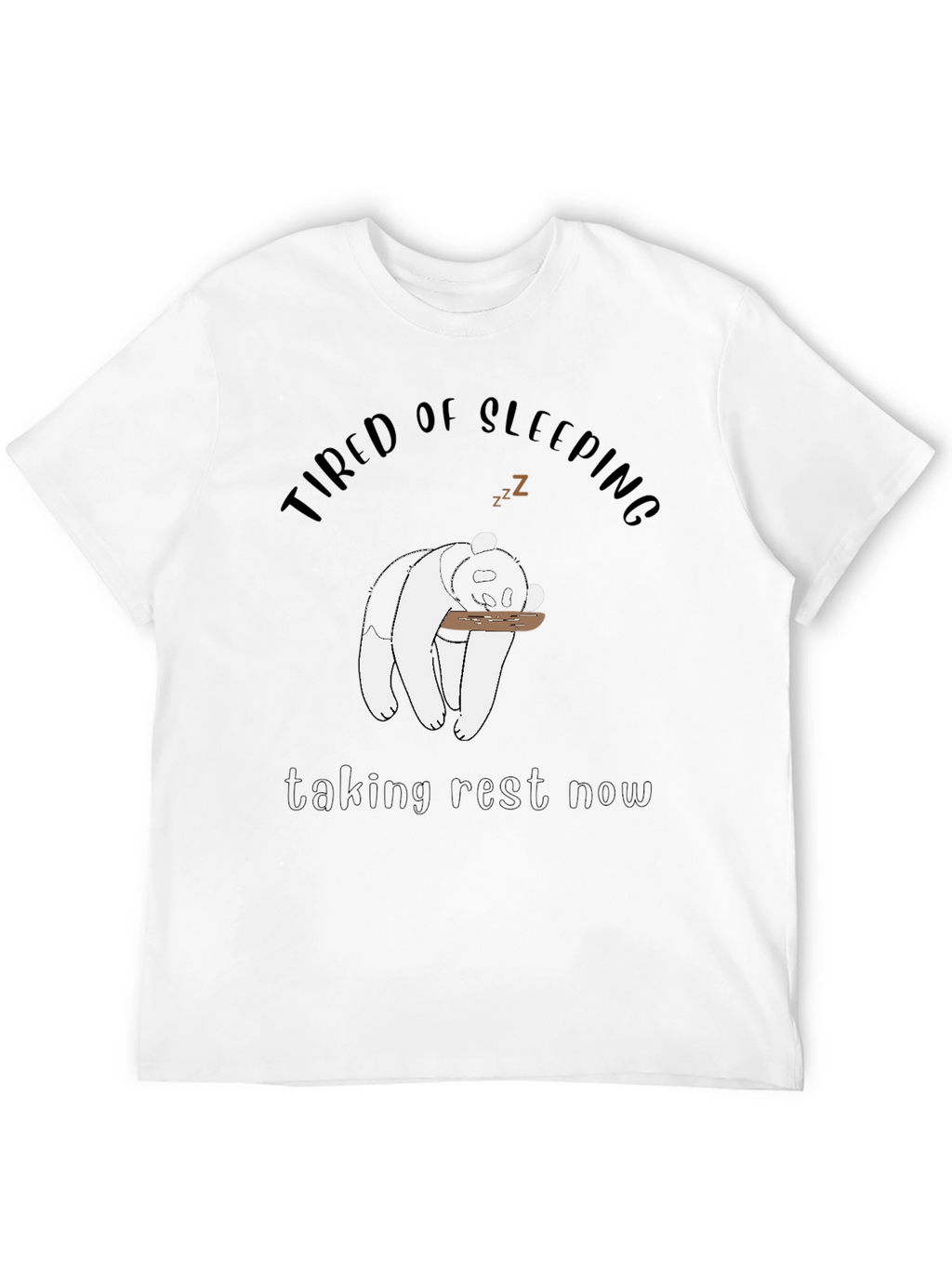 Tired Panda Graphic Tee - Mens Black T-Shirt