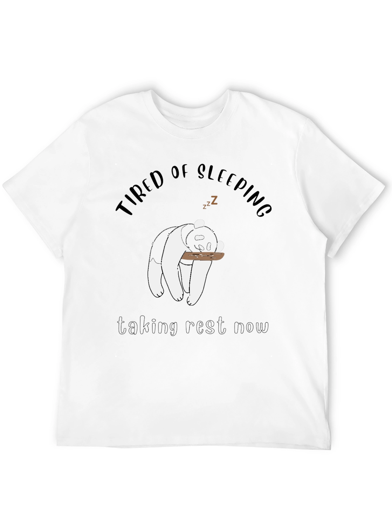 Tired Panda Graphic Tee - Mens Black T-Shirt