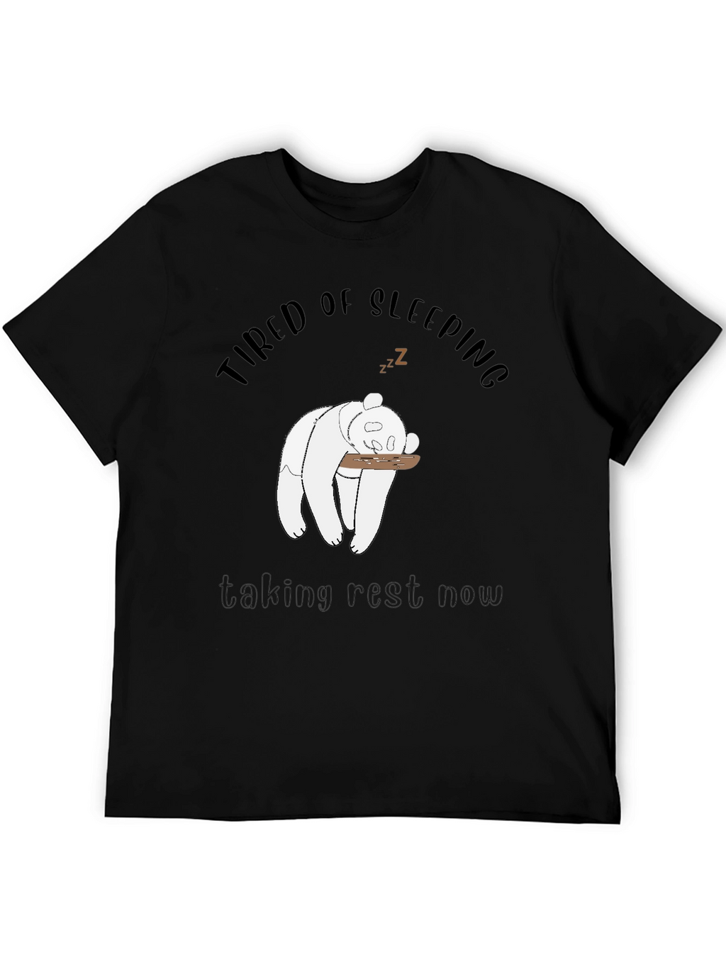 Tired Panda Graphic Tee - Mens Black T-Shirt
