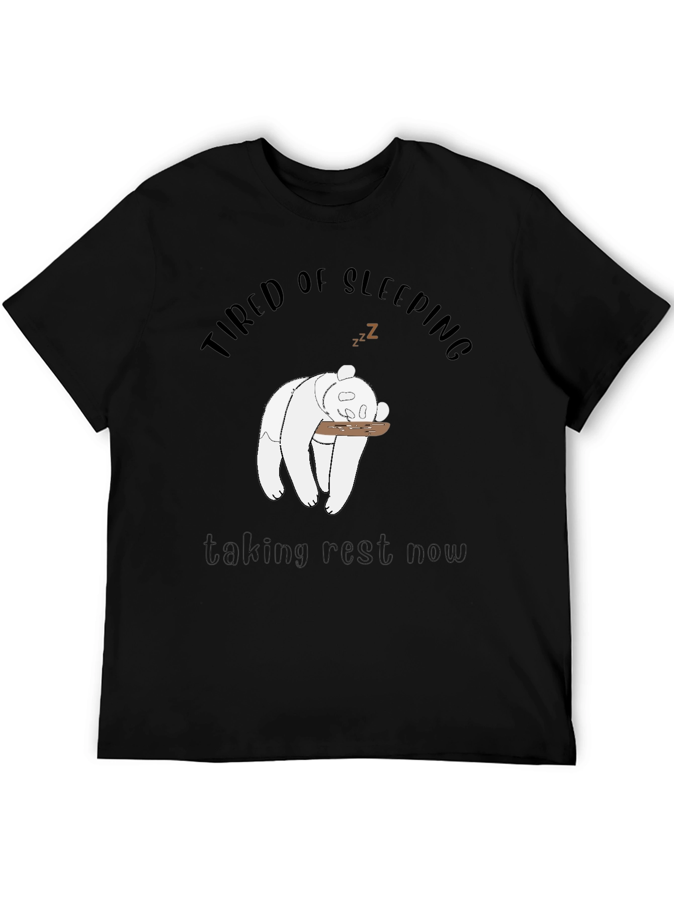 Tired Panda Graphic Tee - Mens Black T-Shirt