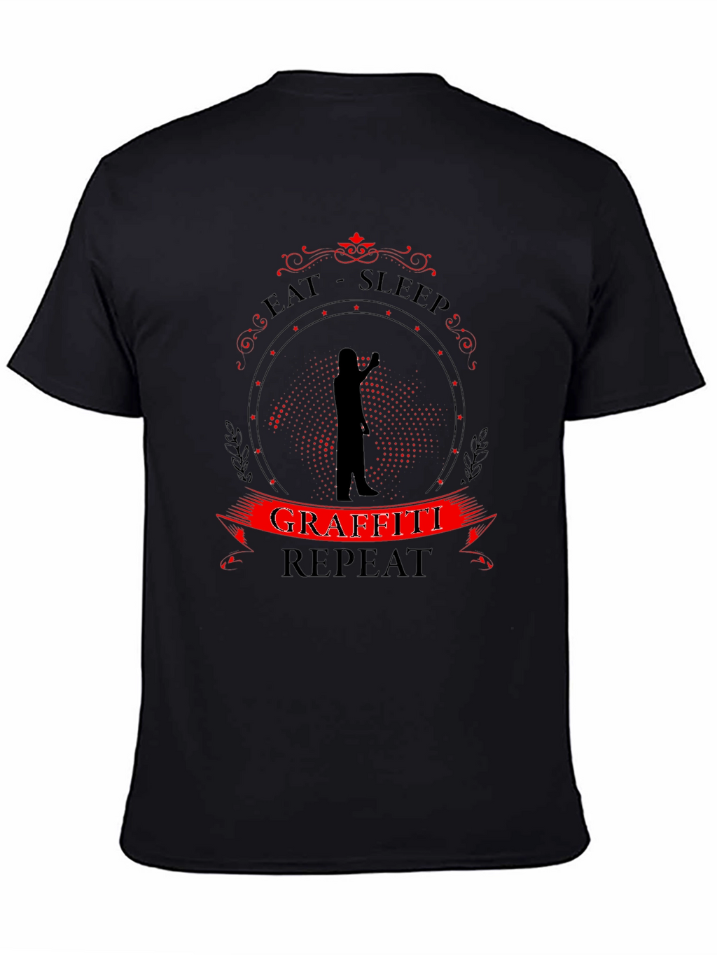 Eat Sleep Graffiti Repeat Black T-Shirt