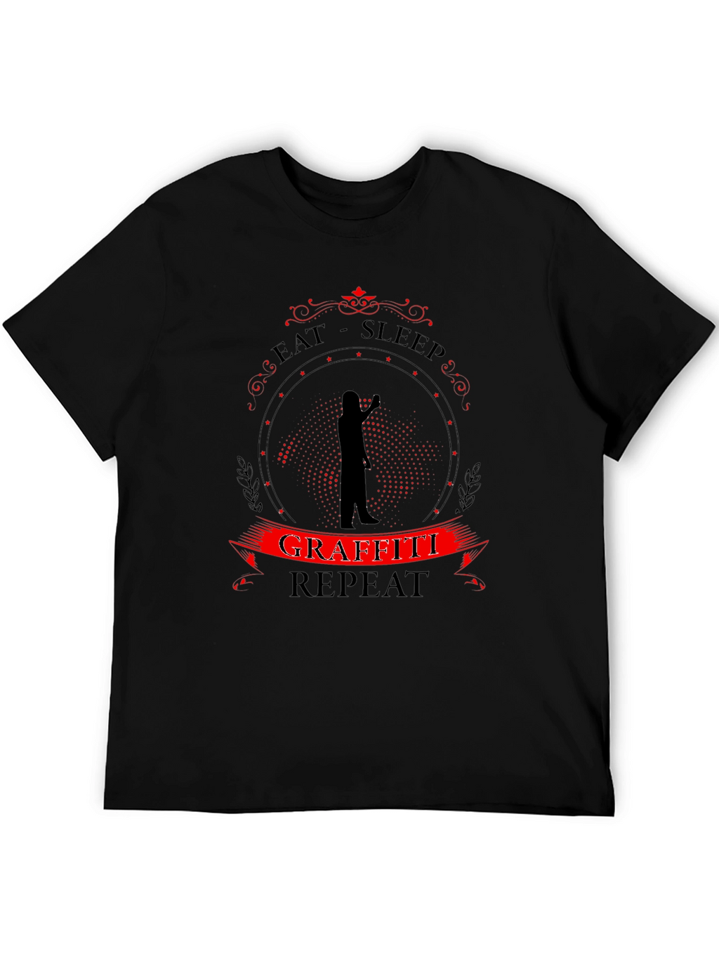 Eat Sleep Graffiti Repeat Black T-Shirt