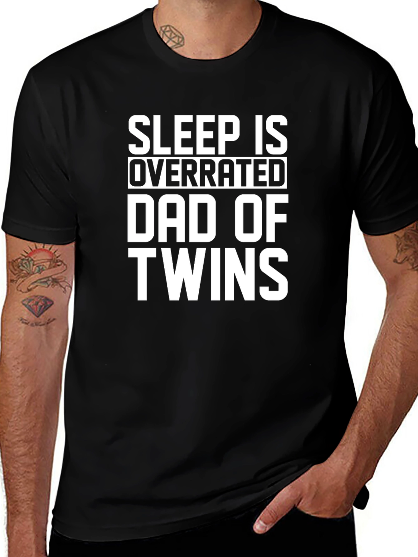 Dad of Twins Graphic T-Shirt - Sleep is Overrated