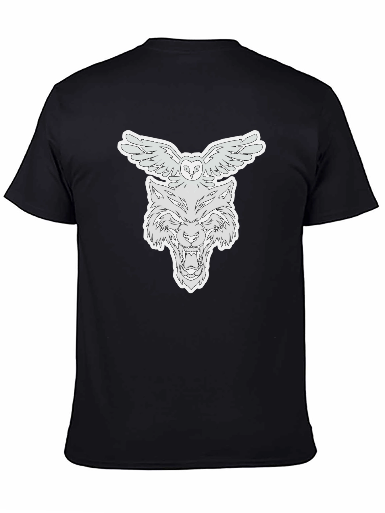 Owl & Wolf Graphic Tee - Black