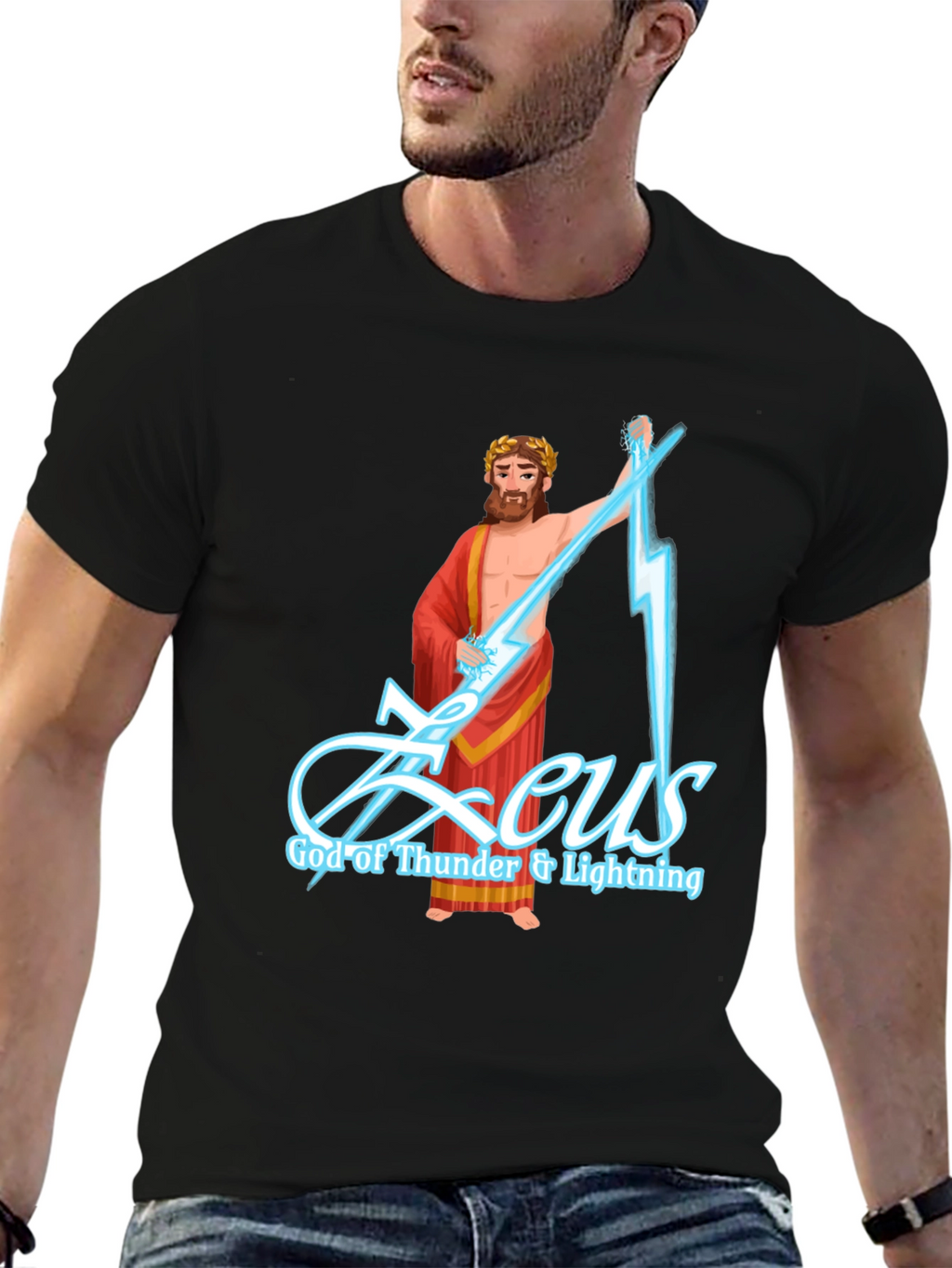Zeus God of Thunder & Lightning Graphic T-Shirt