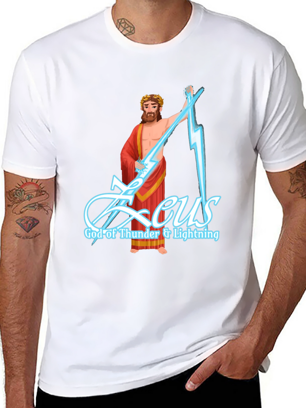 Zeus God of Thunder & Lightning Graphic T-Shirt