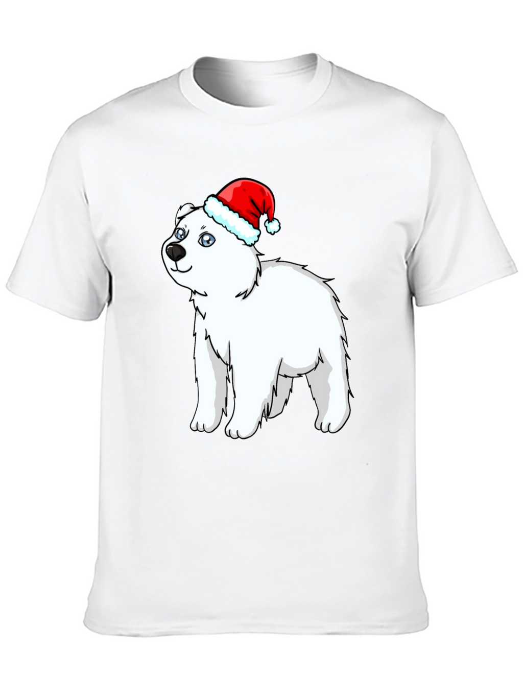 Festive Polar Bear Graphic Tee - Holiday Fun