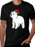 Festive Polar Bear Graphic Tee - Holiday Fun