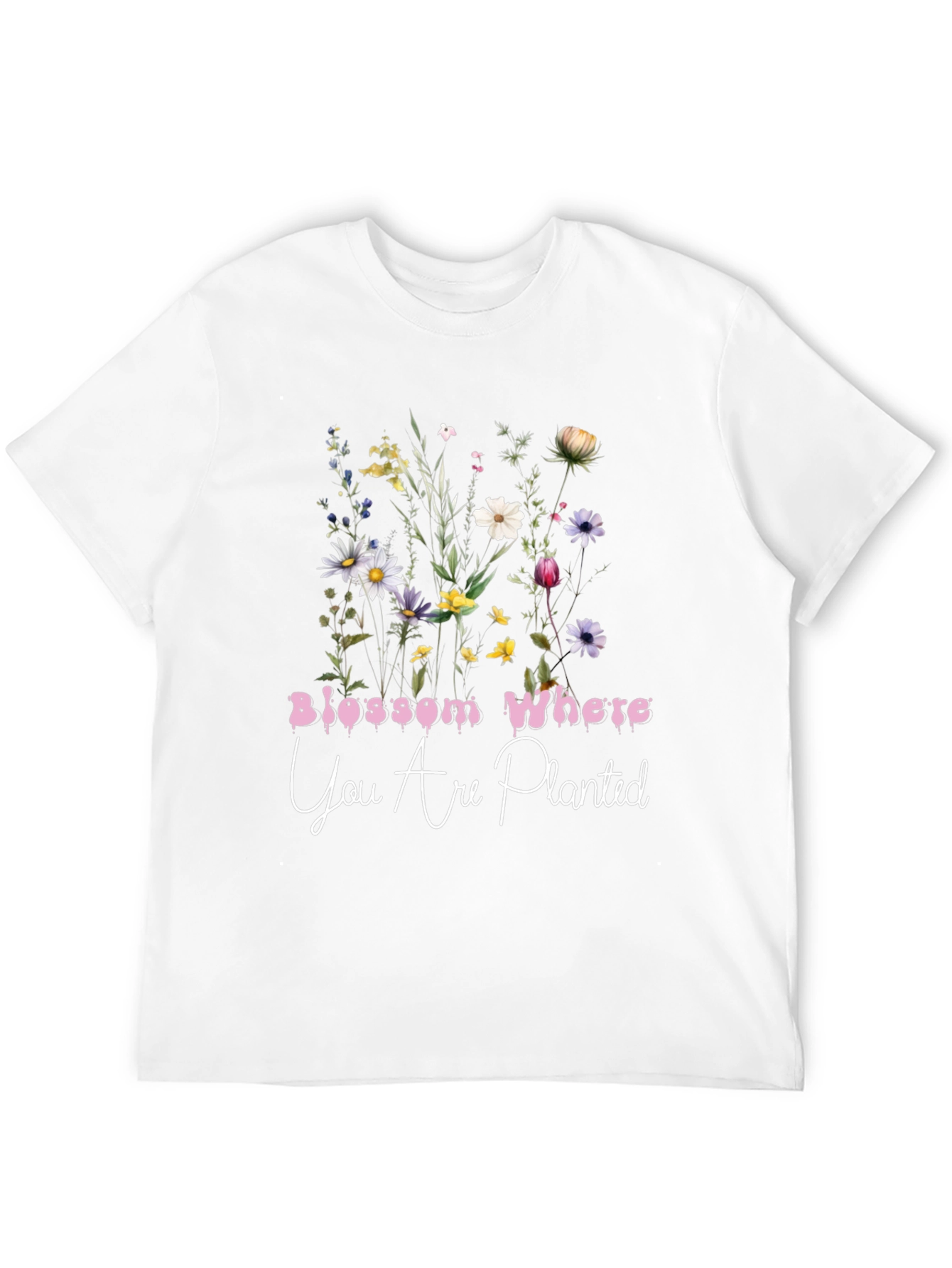 Floral Graphic Tee: Blossom Where You Are Planted