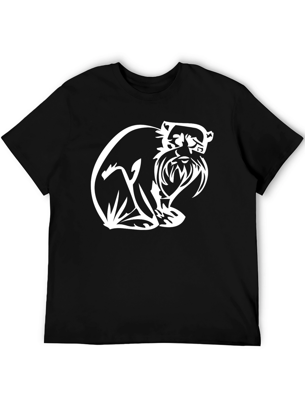 Black T-Shirt with White Schnauzer Graphic Print