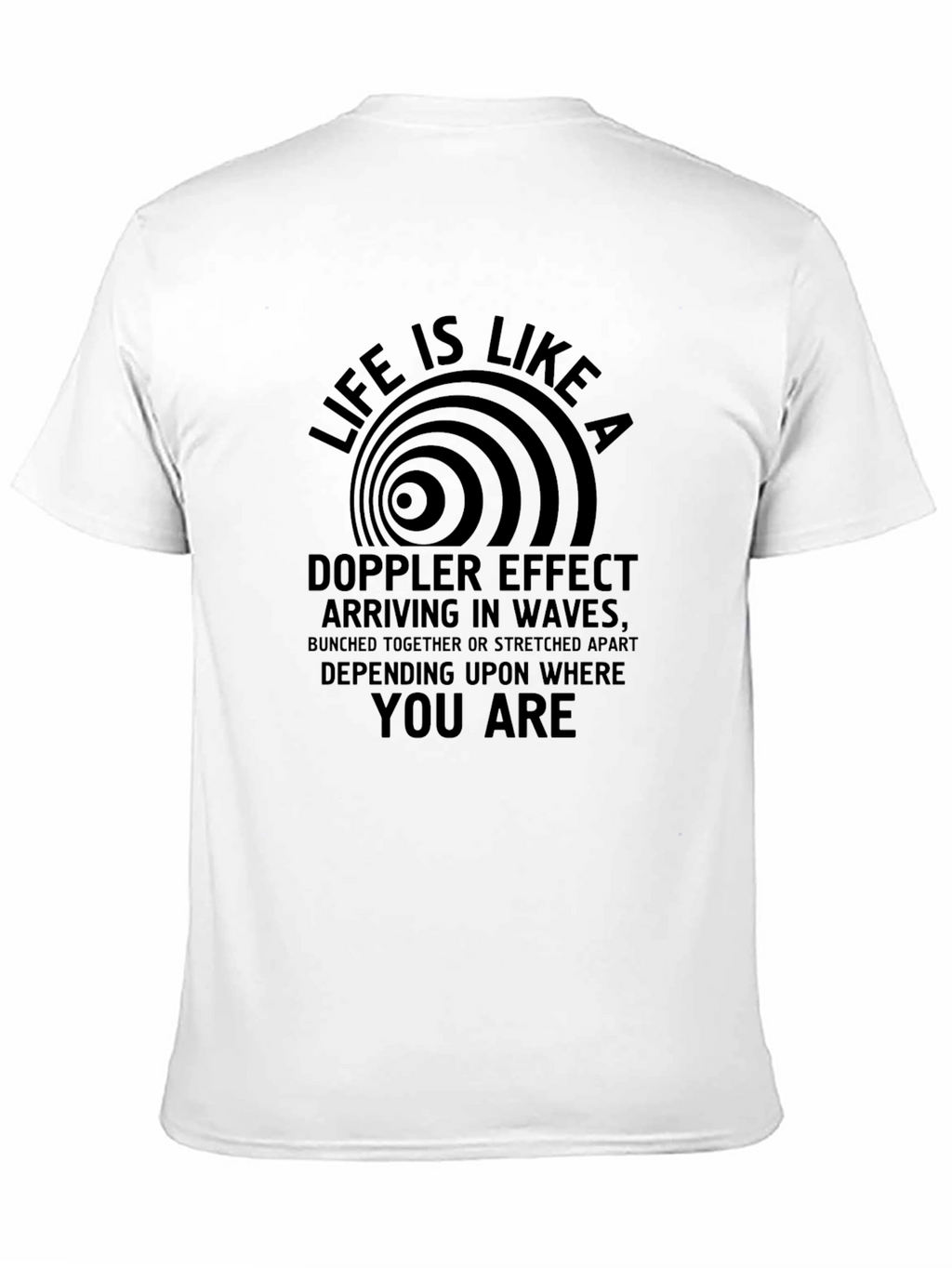 Doppler Effect Waves Mens Black Graphic T-Shirt