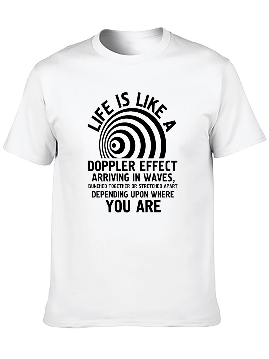 Doppler Effect Waves Mens Black Graphic T-Shirt