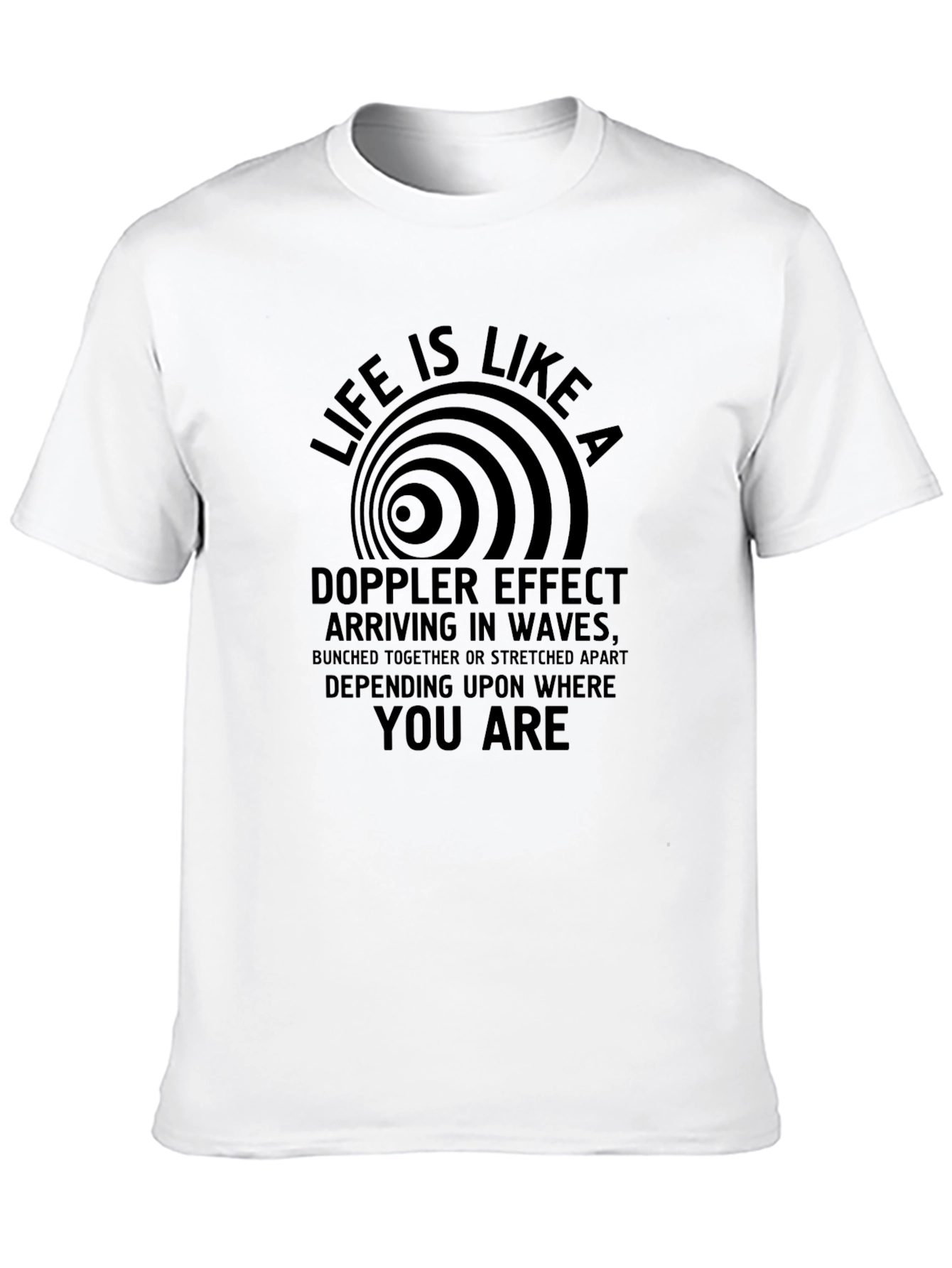Doppler Effect Waves Mens Black Graphic T-Shirt