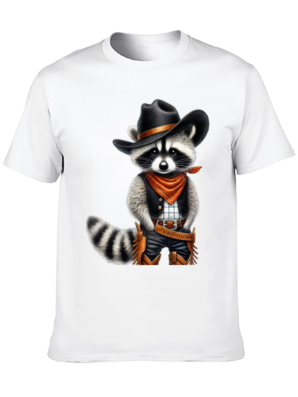 Cowboy Raccoon T-Shirt - Western Style Animal Tee