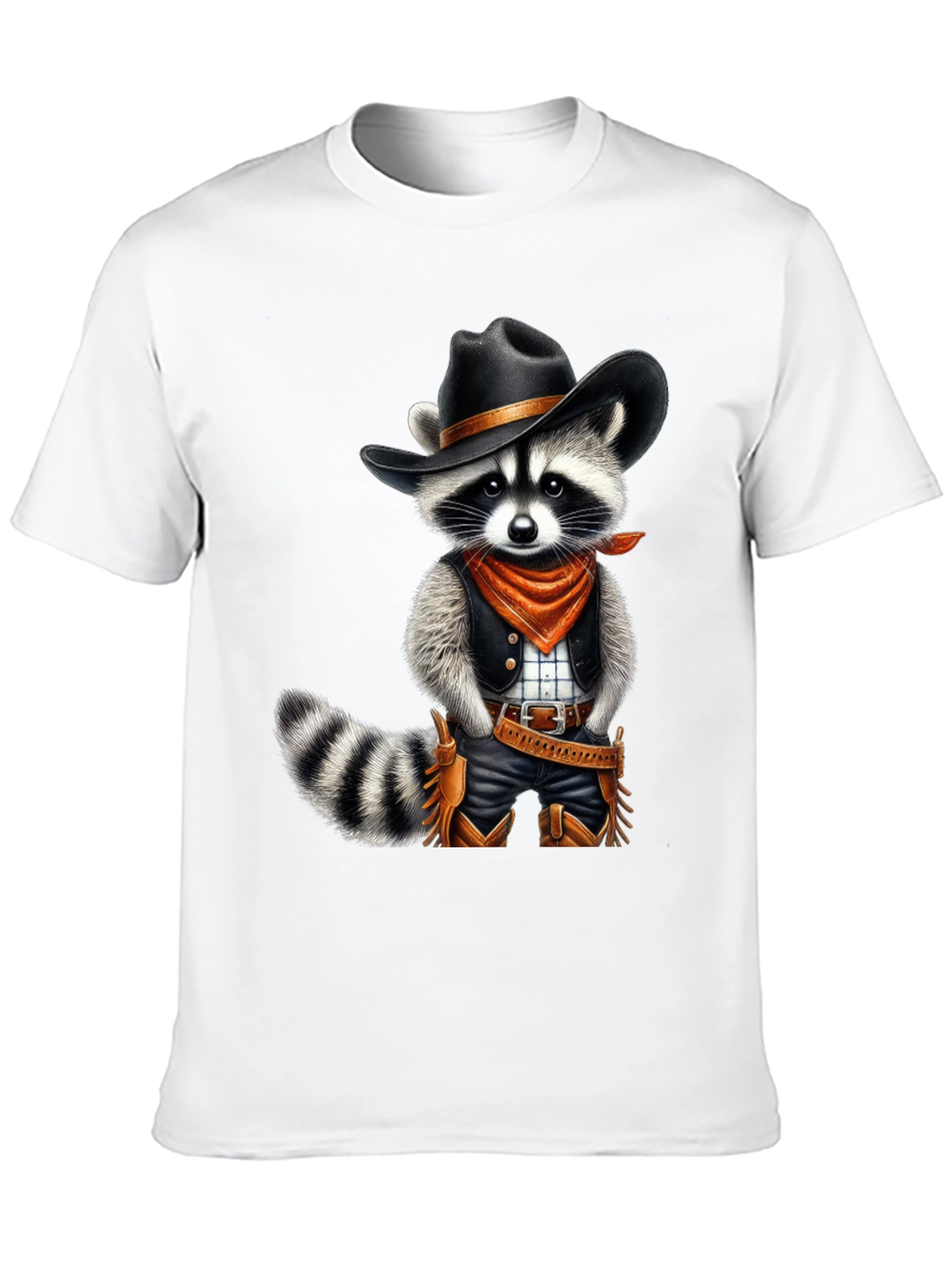 Cowboy Raccoon T-Shirt - Western Style Animal Tee