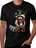 Cowboy Raccoon T-Shirt - Western Style Animal Tee