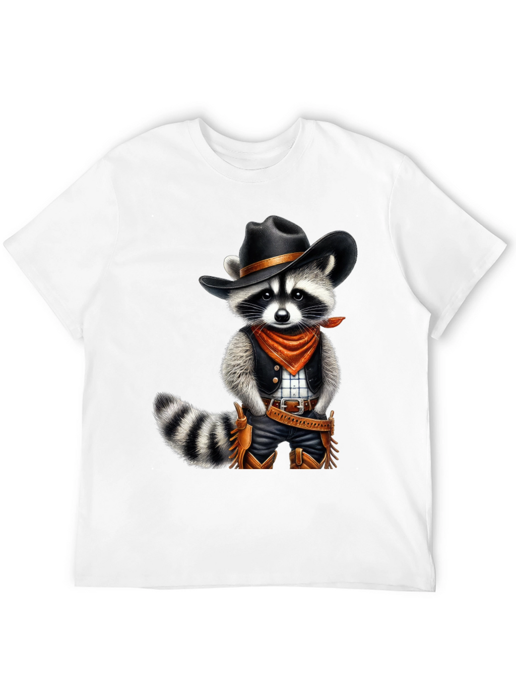 Cowboy Raccoon T-Shirt - Western Style Animal Tee